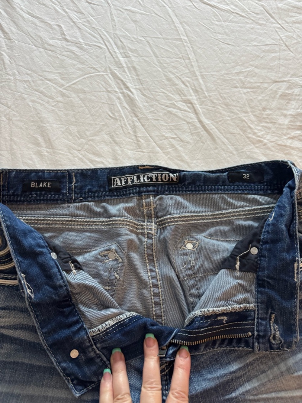 Men’s Affliction Blake Jeans Size 32 - Picture 3 of 4